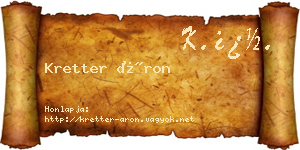 Kretter Áron névjegykártya